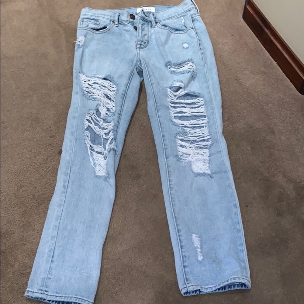 Ripped boyfriend jeans